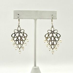 Lagos Sterling Silver & Pearl Chandelier Earrings